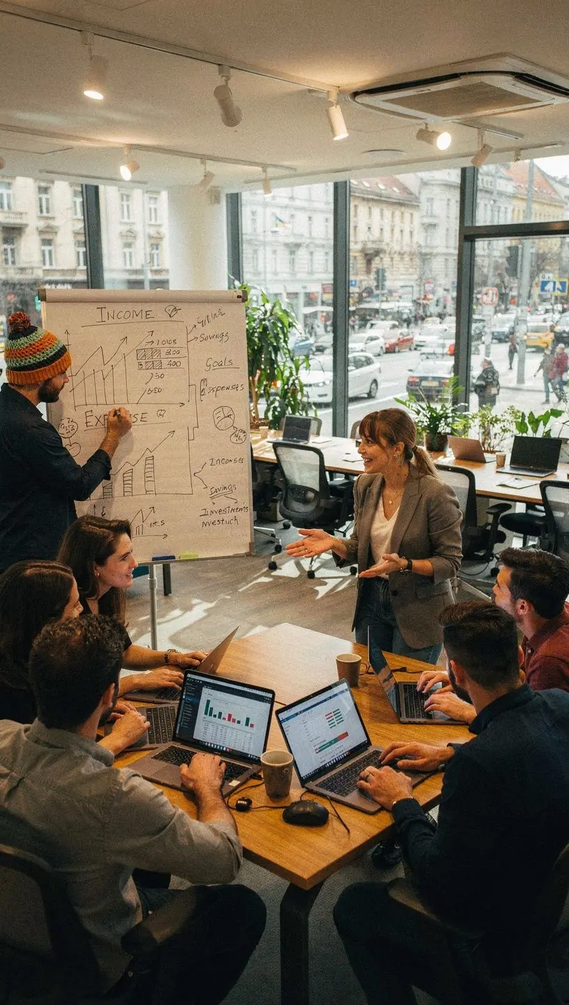 Digitális költségvetési applikáció használata okostelefonon.